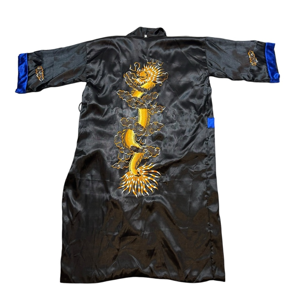 Unisex Reversible Long Sleeve Robe with Embroidered Dragons‎ Size XL